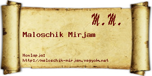 Maloschik Mirjam névjegykártya